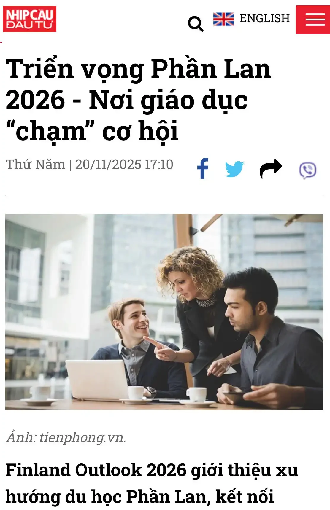 Finland Outlook, nhip cau dau tu